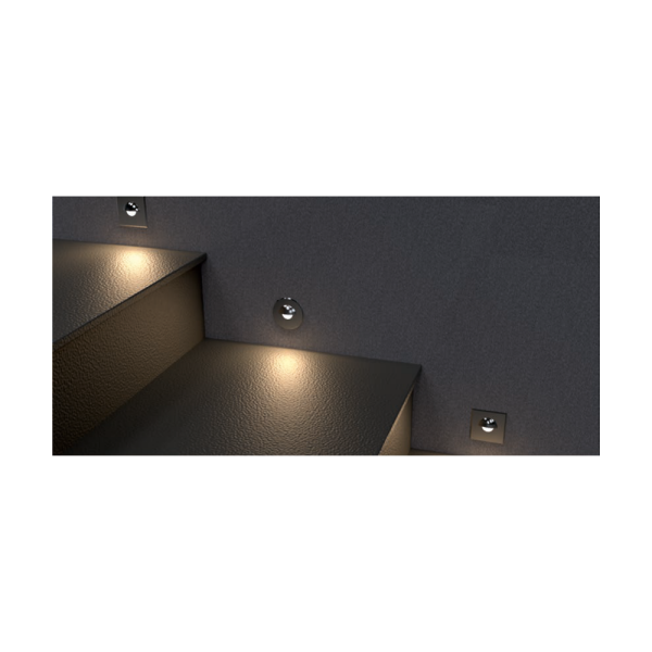 AL 3175 Round Stainless Steel Recessed Stair and Wall Light (IP67)