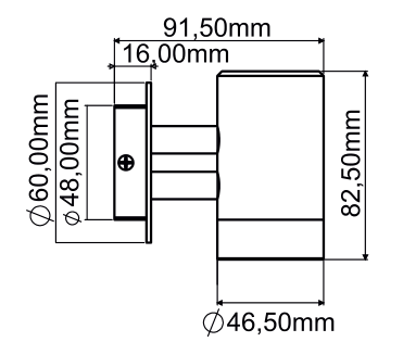AL 3265 Round One-Way Stainless Steel Outdoor Wall Light technical drawing