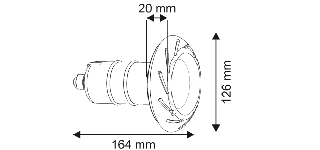 AL 4075-PP TR Pipe-Mount LED Pool Light (63 mm Pipe) technical drawing