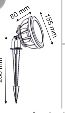 AL 4241 High-Power Stainless Steel Spike LED Garden Light (26 cm Spike) technical drawing