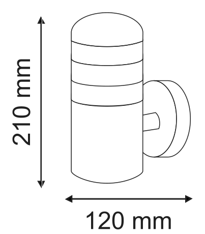 AL 2011 Stainless Steel LED Outdoor Wall Light technical drawing