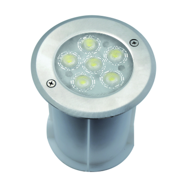 AL 3075 Yuvarlak Entegre LED IP67 Yere Gömme Spot (6x1W / 6x3W RGB)